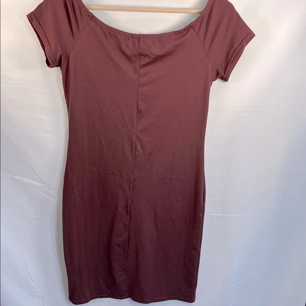 Say What? sequined wine colored mini t shirt dress - Picture 4 of 4